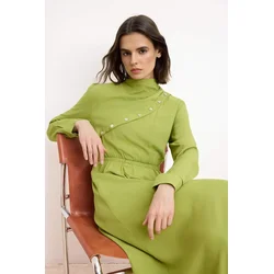 Trendyol Modest Ženska haljina Tctss26Eb00091, Zelena