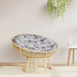 Okrugli jastuk sivog kariranog uzorka O 100 x 11 cm Oxford tkanina