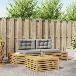 4 pcs Set vanjskih sofa Poliester Bijela