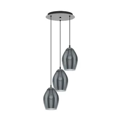 Eglo 39565 - Luster na sajli ESTANYS 3xE27/60W/230V dimno staklo