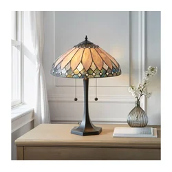 Endon 112183 - Stona lampa Tiffany BROOKLYN, 2x E14/10W/230V, prečnika 40 cm