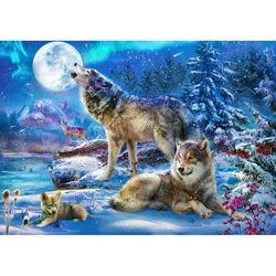 Puzzle Winter Wolf Family