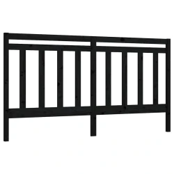 Uzglavlje za krevet crno 206 x 4 x 100 cm od masivne borovine