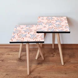 Hanah Home Set klub stočića 2Shp169, 2 komada, Svetlorozi