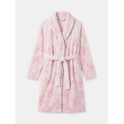 Sinsay - Plišani bade-mantil sa motivom mašni i pojasom - pastelno roze