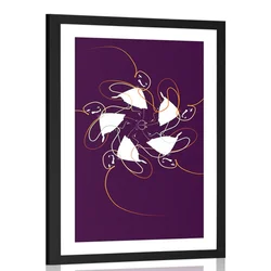 Plakat s paspartujem ples s trakovi na temnem ozadju - 60x90 black