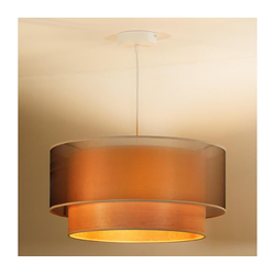 Duolla - Luster na sajli WOOD BOHO 1xE27/15W/230V prečnik 45 cm bakrena/bež