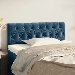 Vidaxl vidaXL Vzglavje za posteljo temno modro 90x7x78/88 cm žametno