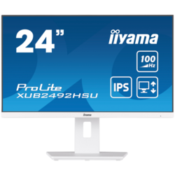 IIYAMA Monitor LED XUB2492HSU-W6 WHITE 23.8 IPS 1920 x 1080 @100Hz 16:9 250 cd/m2 1300:1 0.4ms HDMI DP USB 4 x 3.2  Full Ergonomic