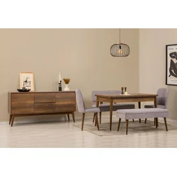 Hanah Home Trpezarijski set Vina Bench 04 0900, 6 delova, Bež