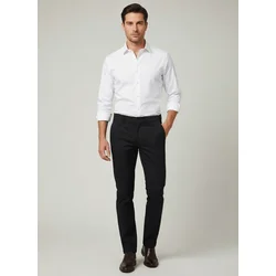 Elit Elegantne muške pantalone sa teksturom, Crne