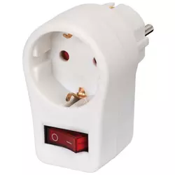ADAPTER 230V S STIKALOM 1*ŠUKO VTIČ.BEL