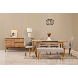 Hanah Home Trpezarijski set Vina Bench 04 1053, 6 delova, Antracit