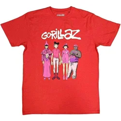 Gorillaz Cracker Island Standing Group Red XL Majica