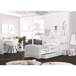 Dečiji tapacirani krevet MEGI - beli - 160x80 cm