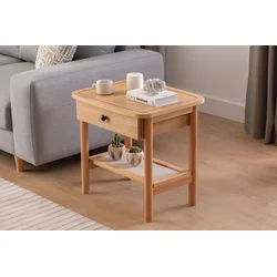 Hanah Home Noćni ormarić Daisy Drawer, 55x45x55 cm, Smeđa