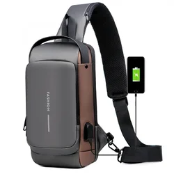 Torba preko ramena s USB punjenjem protiv krađe - Siva KP25260