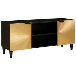 TV ormar Crna i zlatna 105 x 33 x 46 cm Konstruirano drvo
