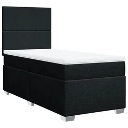 Vidaxl Box spring postelja z vzmetnico črna 100x200 cm blago