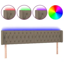 Vidaxl LED posteljno vzglavje taupe 183x16x78/88 cm blago