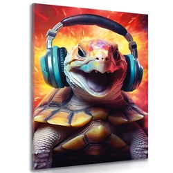 Slika želva s slušalkami - 100x150