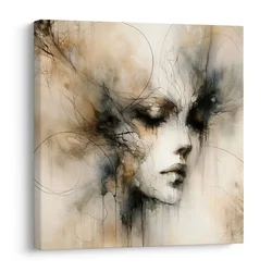 Slika melanholična abstrakcija ženske - 50x50