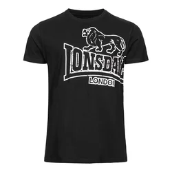 LONSDALE Majica Langsett črna/bela