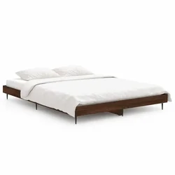 Vidaxl Posteljni okvir rjav hrast 135x190 cm inženirski les
