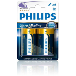 Philips baterije Ultra Alkaline D, 2 komada (LR20)
