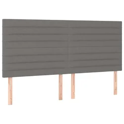 Vidaxl Vzglavje postelje temno sivo 160x5x118/128 cm blago
