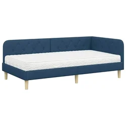 Vidaxl Kotna postelja Modra 100 x 200 cm blago