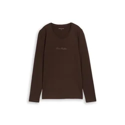 TOM TAILOR Majica kremna / rjava