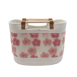 Cute&Cool HOME korpa drvene ručke roze, 40x25x30cm