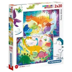Clementoni Puzzle Zabavni dinozavri 2x20 kosov