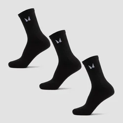 MP Unisex Crew Socks (3 Pack) - Black - UK 6-9