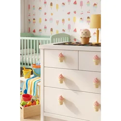Dondurma 4 PinkNatural Decorative Handle Set