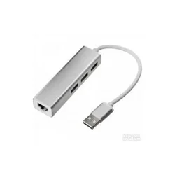 USB LINKOM HUB USB3.0 - 3xUSB3.0 + LAN RJ45port Siva (Linkom269)