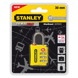 STANLEY Katanac za torbe, 30mm sa tri šifre, Žuti
