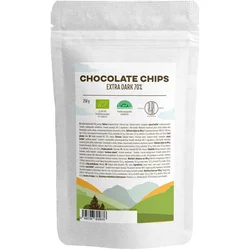 BrainMax Pure Dark Chocolate 70% Chips, koščki temne čokolade, BIO, 250 g