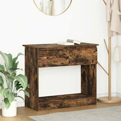 Konzolni stol s ladicama dimljeni hrast 85,5x38,5x74,5 cm