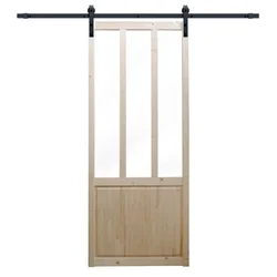 Klizna vrata 83x200cm sa šinom dekor champetre industijski drvo