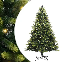 Umjetno savitljivo božićno drvce s 300 LED dioda Zelena 240 cm