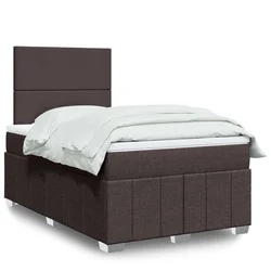 vidaXL vidaXL Box spring postelja z vzmetnico temno rjava 120x190 cm blago, (21310318)
