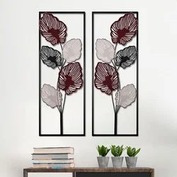 Salim ACH163-3 multicolor dekorativni metalni zidni dodatak set (2 komada)