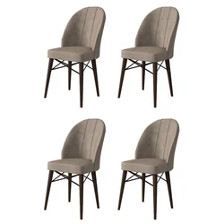 Hanah Home Set stolica Ritim, 44x96x42 cm, 4 komada, Braon-smeđe