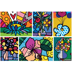 BlueBird - Puzzle Britto - Collage: Flowers II - 2 000 kosov