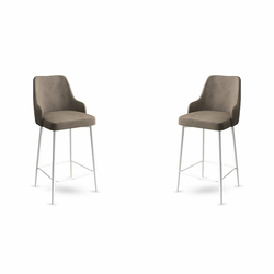 HANAH HOME Set 2 barske stolice Enox Cappuccino White