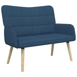 Vidaxl Kavč za 2 osebi Modra 115 x 61 x 87 cm Blago
