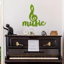 Wallity Zidna dekoracija Moss - Music, 50 x 52 cm, Svetlozelena