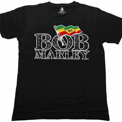 Bob Marley Majica Flag Logo Unisex Black M